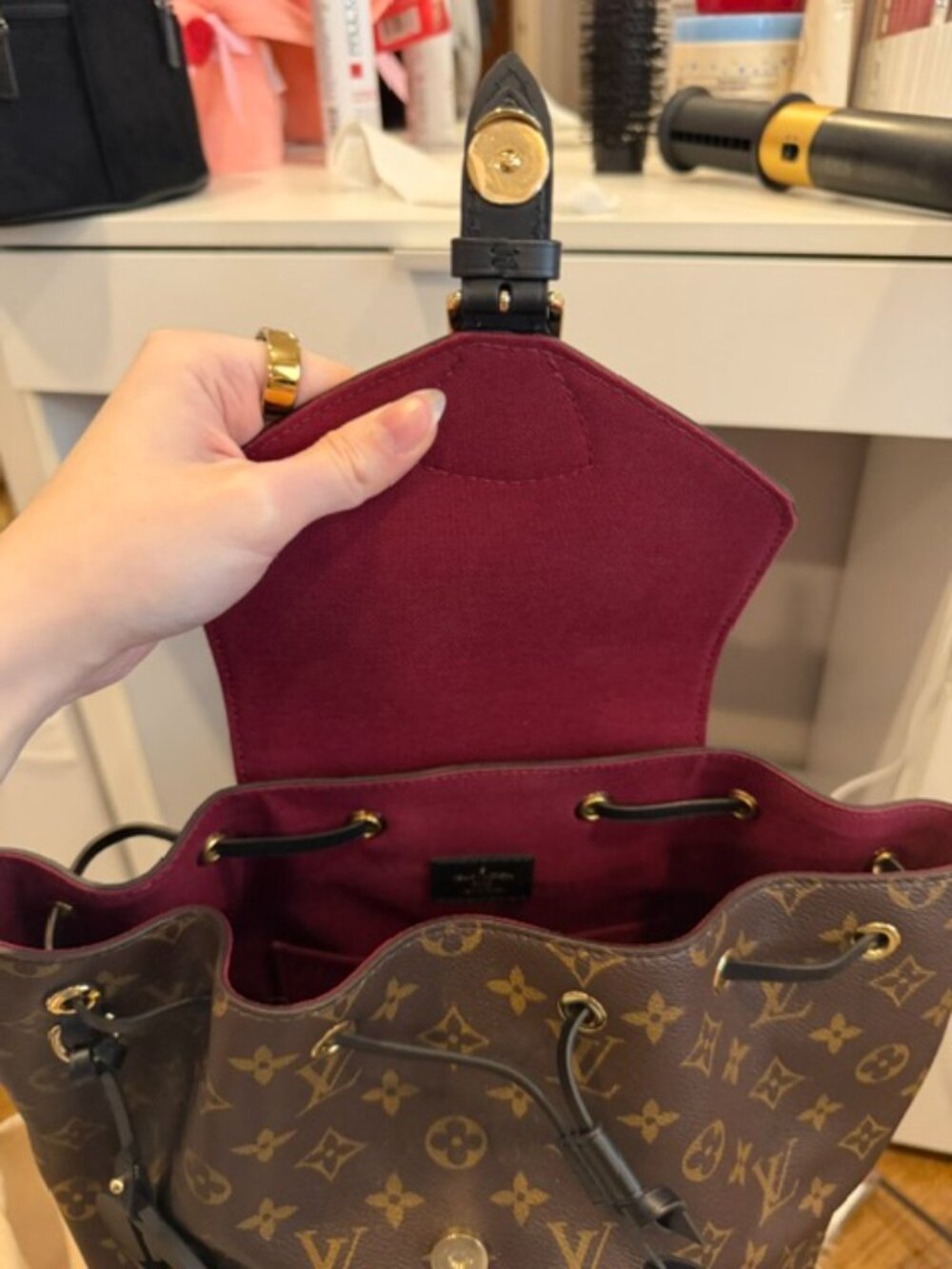 Louis Vuitton Monogram Leather Montsouris PM Backpack Noir - Picture 9 of 14